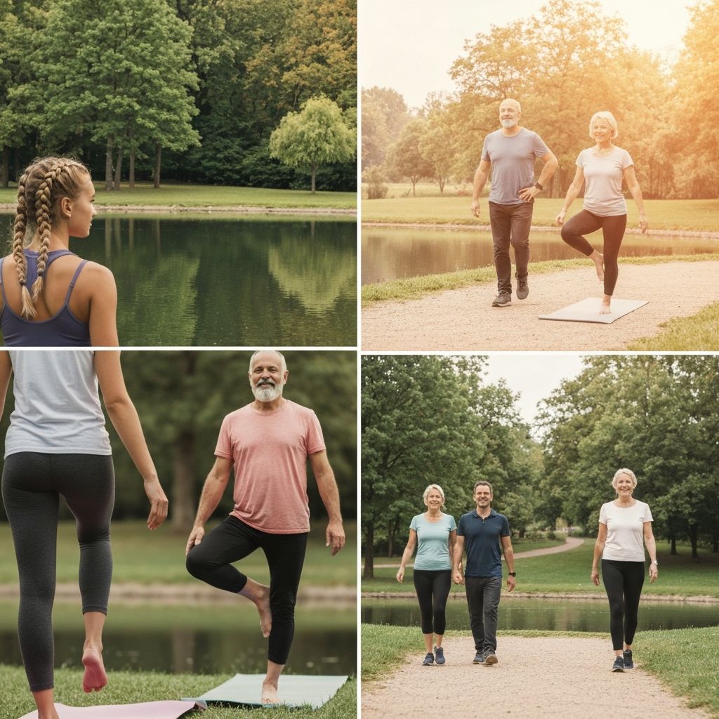 People engaged in physical activities in natural settings